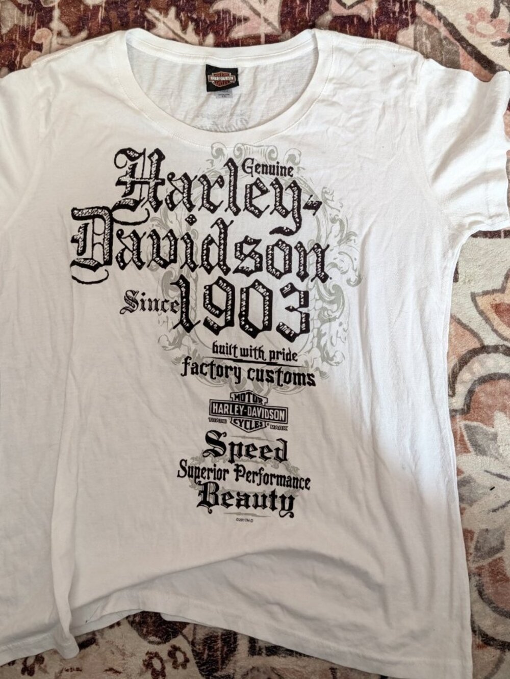 Harley-Davidson Daytona Beach FL Tee White Womens XXL Since 1903 Gothic